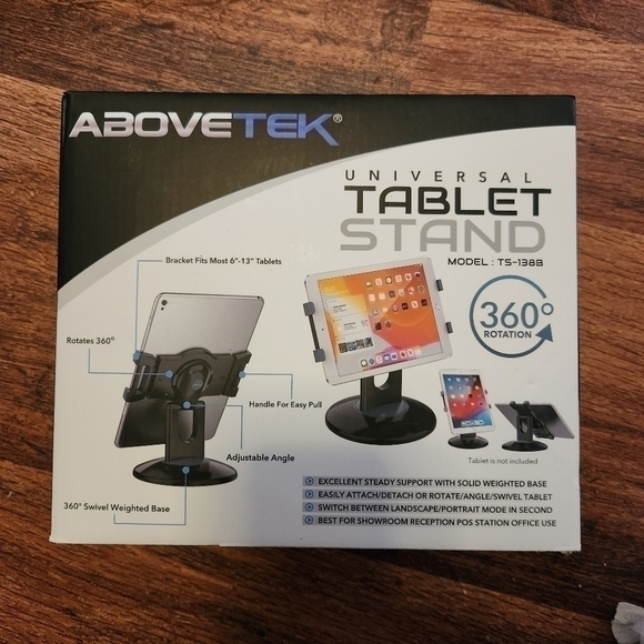 AboveTEK Retail Kiosk iPad Stand, 360° Rotating Commercial POS Tablet Stand, Fit - Picture 2 of 3